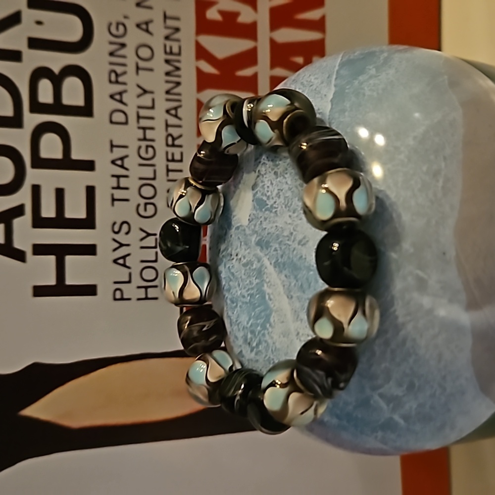 Handmade cool glass bead bracelet